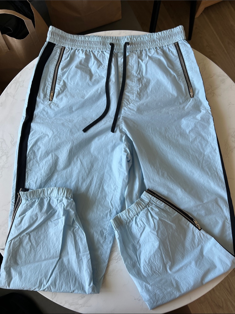 3.1 Phillip Lim Light Blue Elastic Waist Track Pants